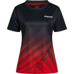 Donic Shirt Flow Lady Zwart/Rood
